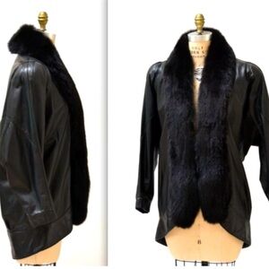 Vintage Authentic Leather/Fur Jacket.